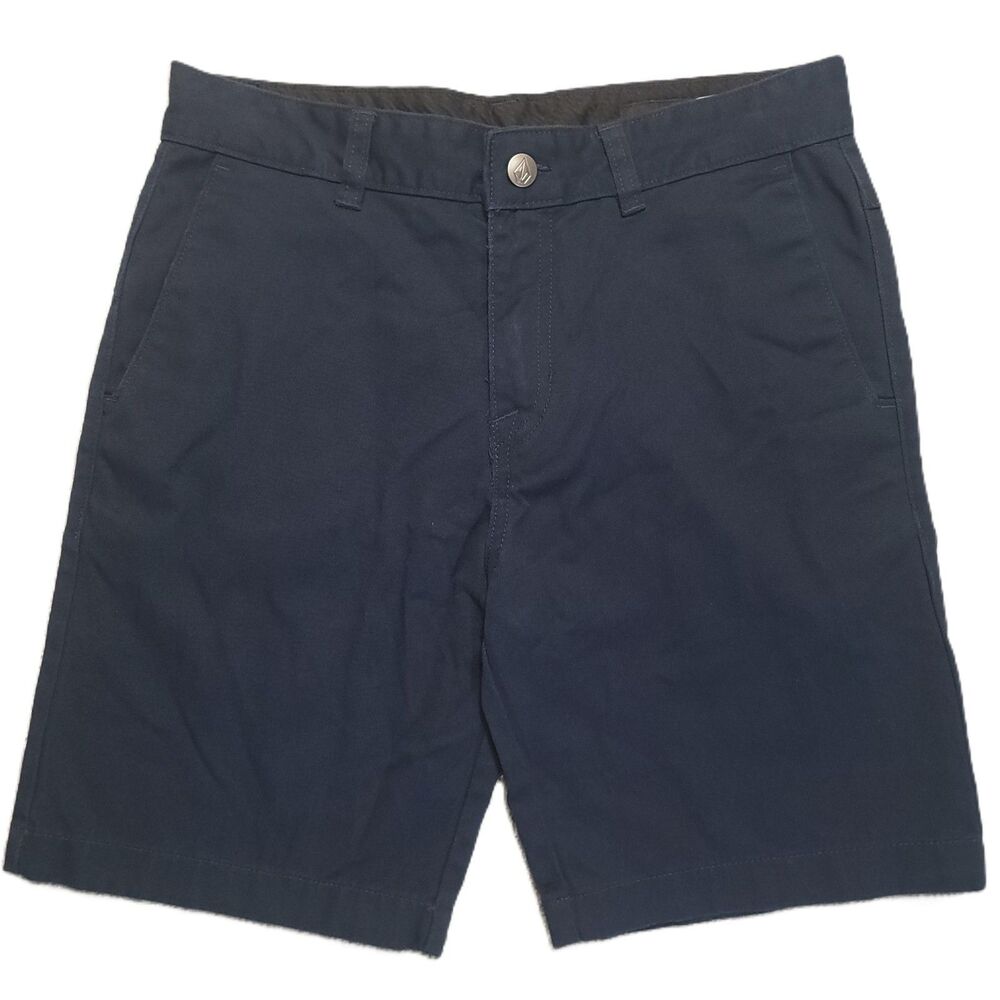 Volcom Mens 30 (28x7.5) Shorts Chino Blue True to This Logo Surf Skate Golf